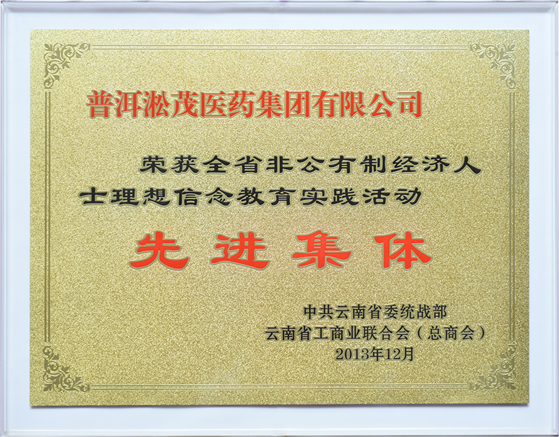 2013年—云南省非公有制經(jīng)濟(jì)人士理想信念教育實踐活動 先進(jìn)集體